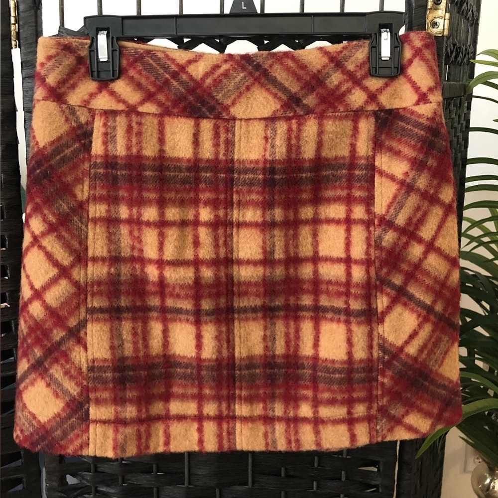 Free people plaid zip it mini skirt